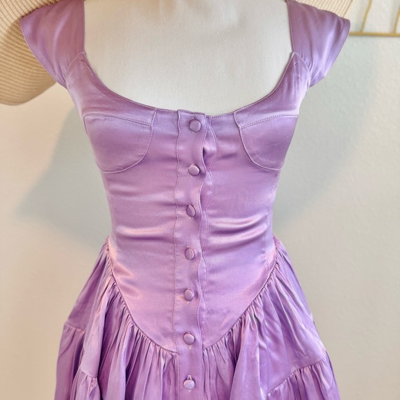 NWT Vanessa Mooney Elisabeth Romper in Lavender Satin (Size XS) - Picture 5 of 8